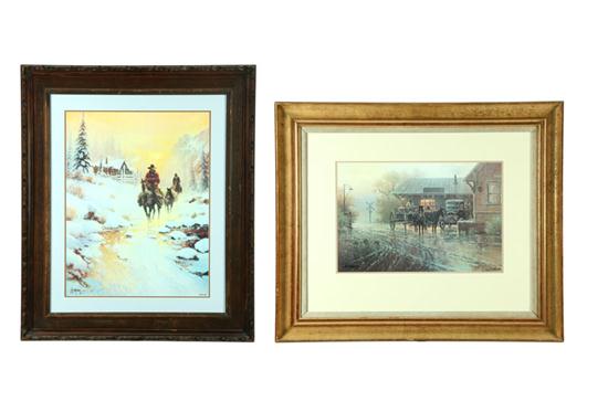 Appraisal: TWO PRINTS BY GERALD HARVEY TEXAS B Limited edition prints