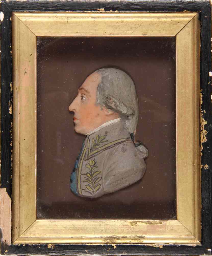 Appraisal: WAX PROFILE RELIEF PORTRAIT - Identified as J Black M