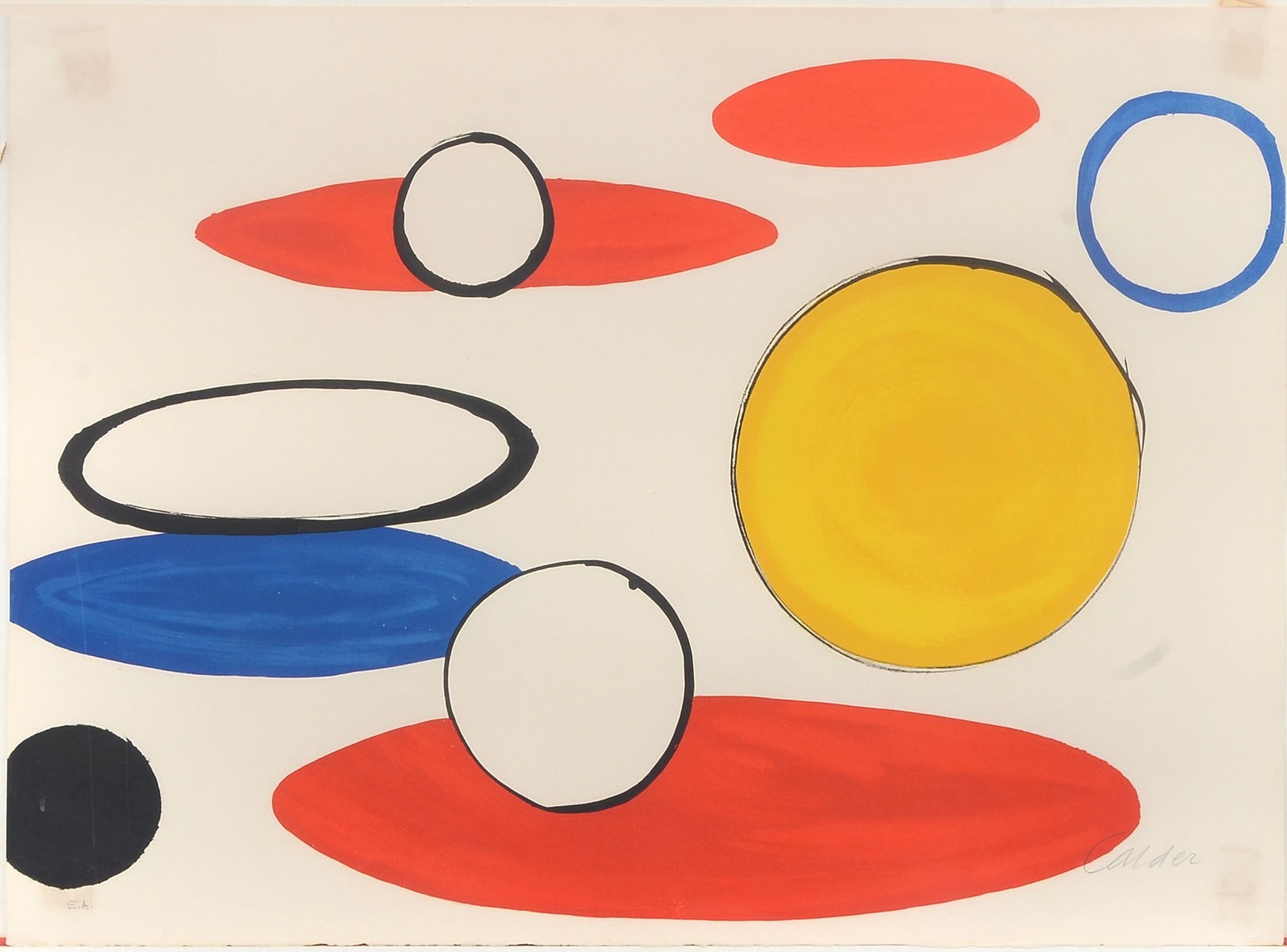 Appraisal: CALDER Alexander American - ''White Circles and Ellipses'' From the