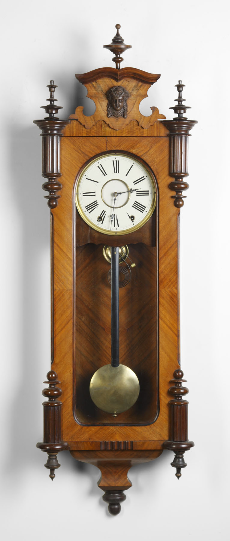 Appraisal: Vienna Regulator Style Wall Clock Wood case with original finish