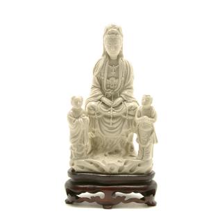 Appraisal: A Blanc-De-Chine Figure of Guanyin The female deity seated in