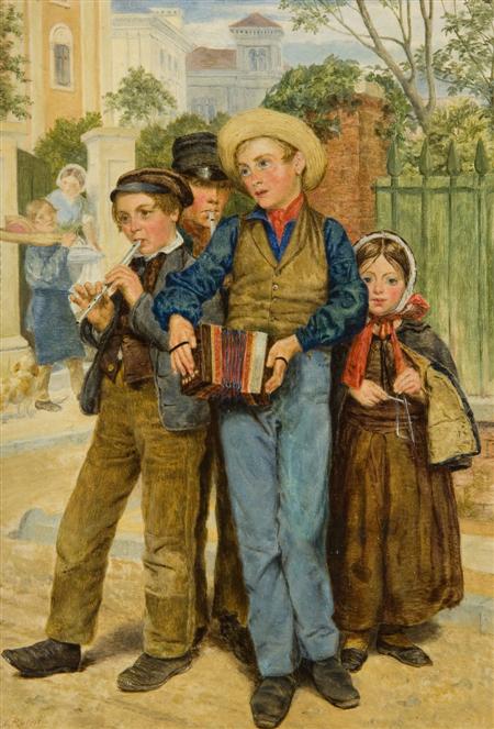 Appraisal: CHARLES ROSSITER B THE VILLAGE MINSTRELS Signed and dated oil