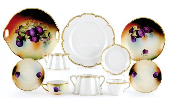 Appraisal: Continental tea and dessert services Limoges service with gilt rim