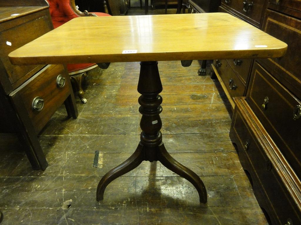 Appraisal: A th century mahogany tilt top occasional table of rectangular