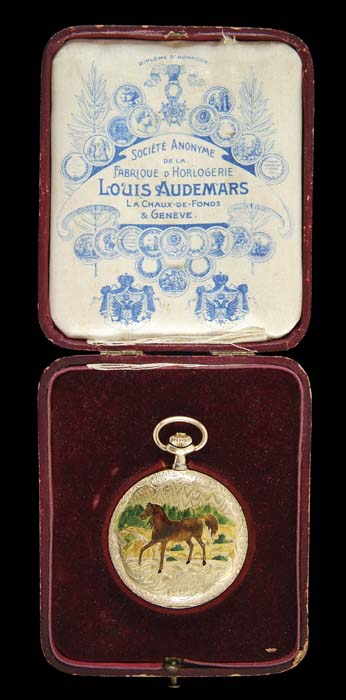 Appraisal: RARE LOUIS AUDEMARS THIN HUNTER CASE POCKET WATCH Beautiful -jewel