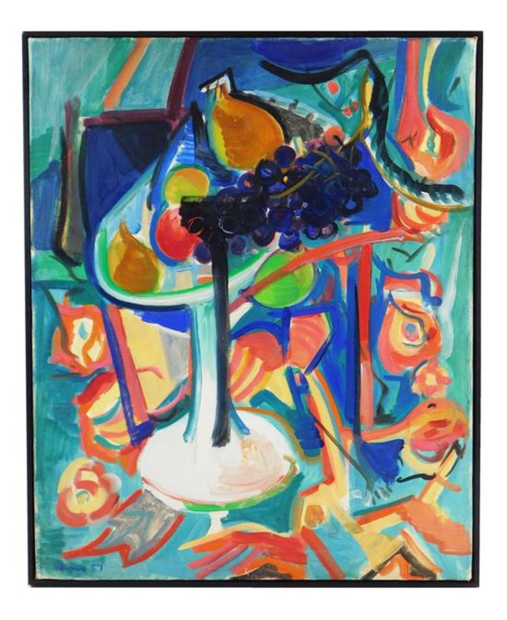 Appraisal: Ben Benn American - Expressionist style still life with fruit