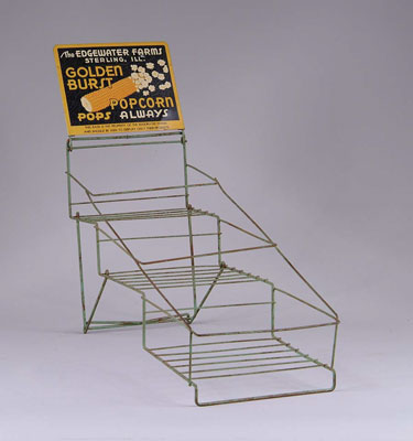 Appraisal: POPCORN ADVERTISING STORE RACK Wire multi-tier countertop display rack for