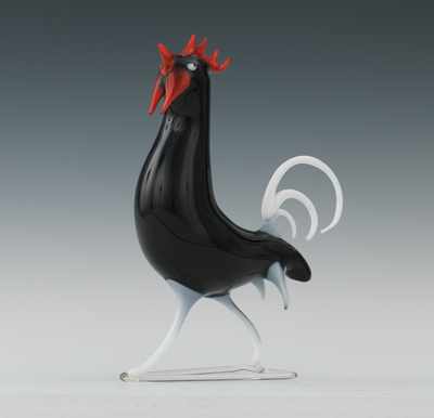 Appraisal: A Bimini Werkstatte Glass Rooster Apprx - H x D