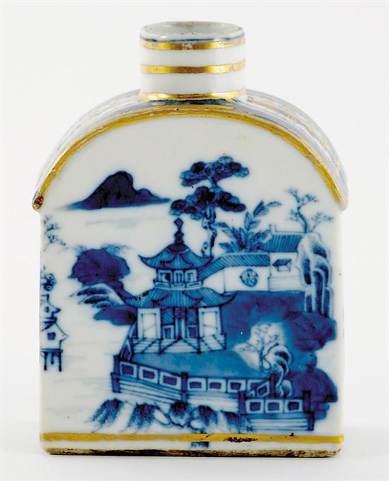 Appraisal: Chinese Export blue-and-white tea caddy first quarter th century square