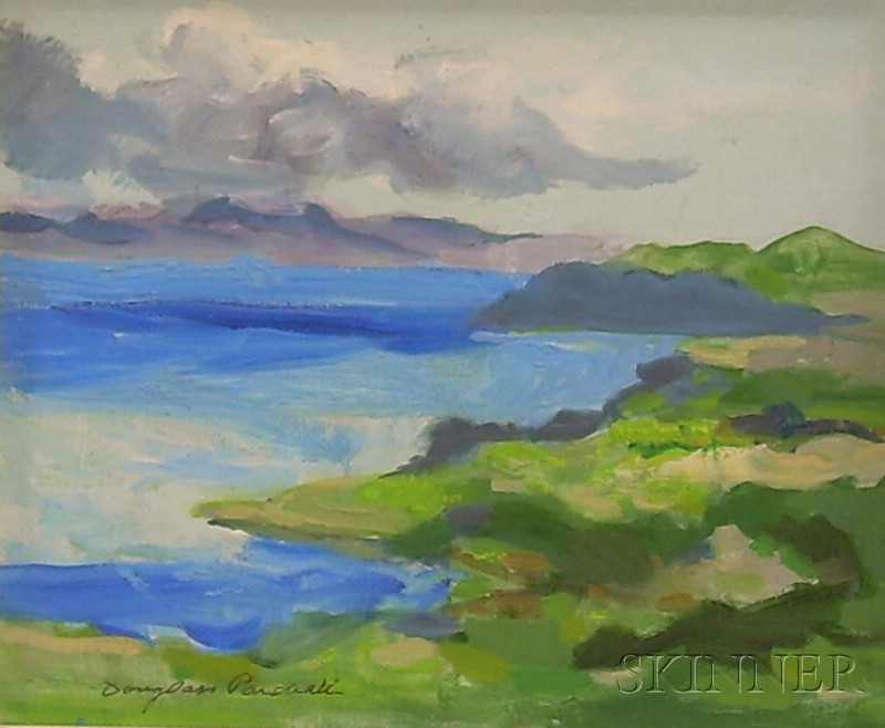 Appraisal: Framed Oil on Masonite Casitas Lake Looking East by Douglass