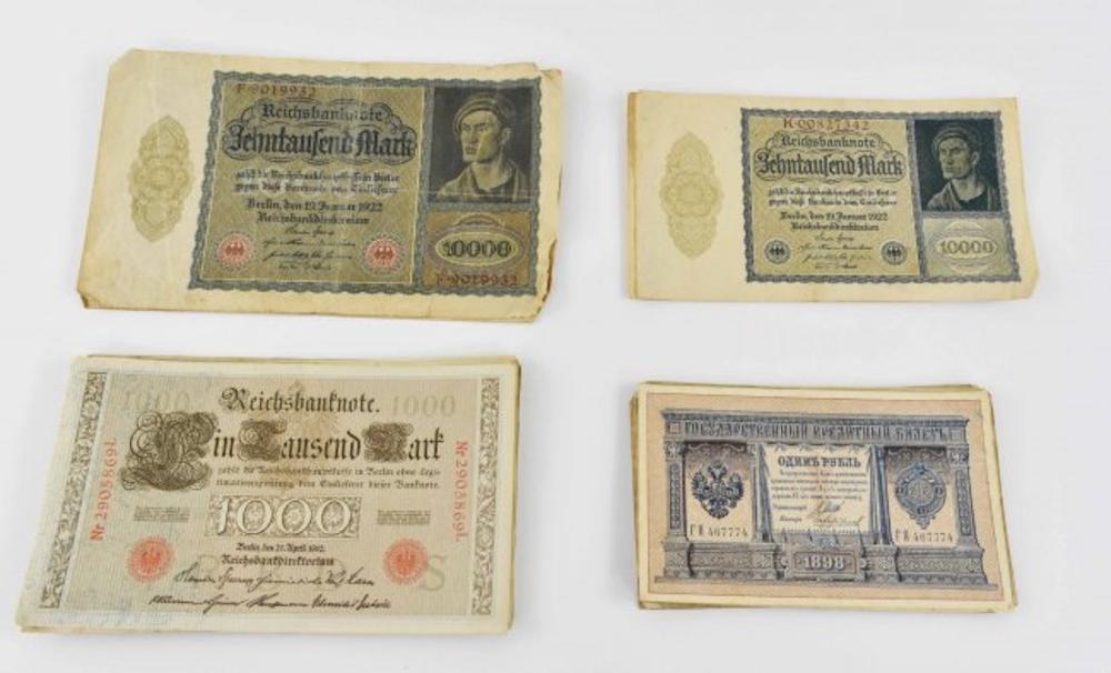 Appraisal: SELECTION OF VINTAGE GERMAN REICH MARKS AND IMPERIAL RUSSIAN RUBLESSELECTION