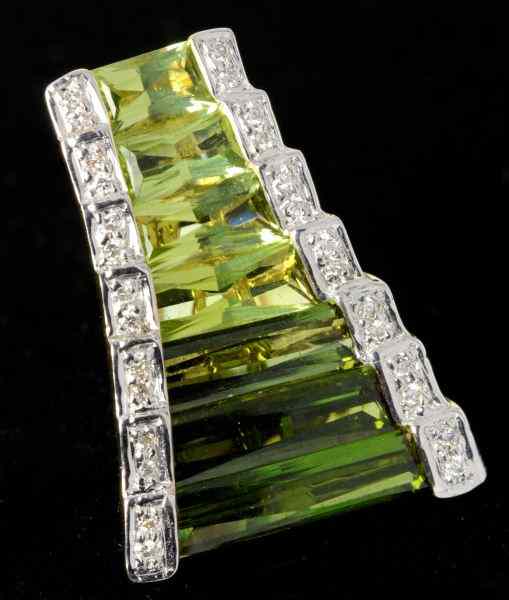 Appraisal: Peridot and Tourmaline Enhancer Pendant Bellarithe peridot and green tourmaline