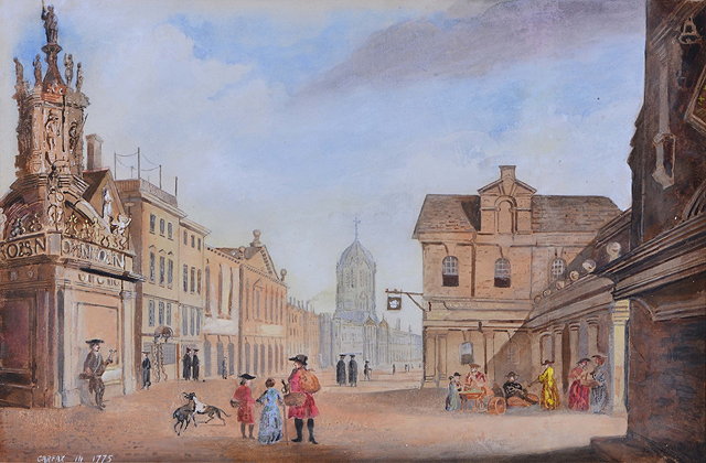 Appraisal: ENGLISH SCHOOL'Carfax in ' Oxford watercolour x cmThe view depicts