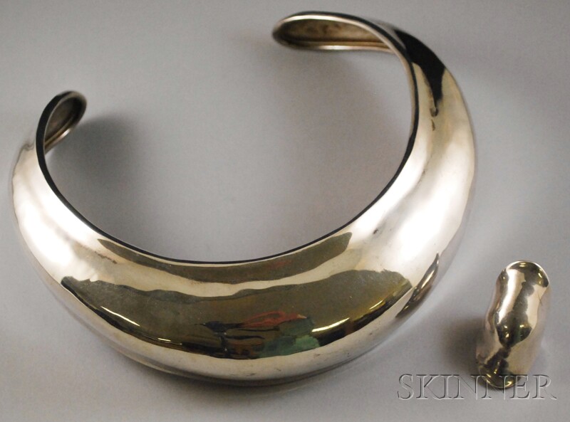 Appraisal: Two Silver Jewelry Items Robert Lee Morris a wide collar