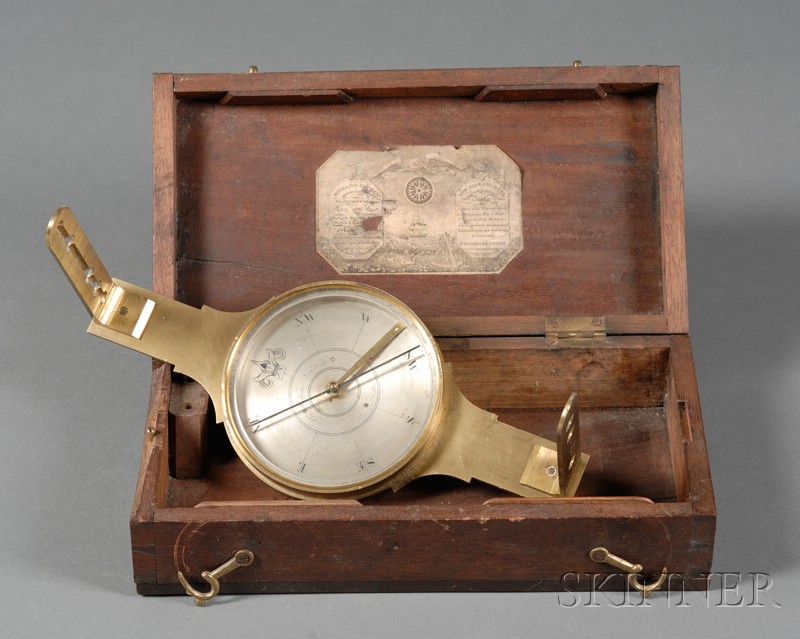 Appraisal: Miniature Lacquered Brass Surveyor's Compass by Richard Patten with in