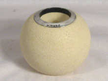 Appraisal: A white ceramic vesta holder striker globe with silver mount