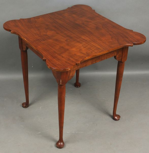 Appraisal: Custom Queen Anne-style walnut tea table h x w x