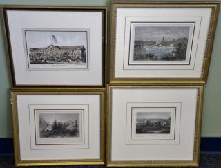 Appraisal: Ten colored lithographs and handcolored engravings all framed and matted