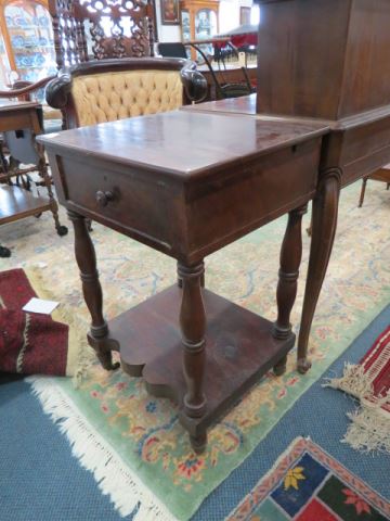 Appraisal: Empire Period One Drawer Stand lower shelf tall