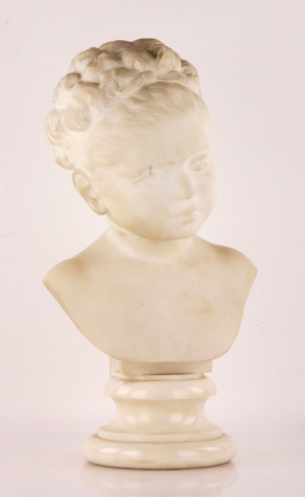 Appraisal: - Victorian Marble Bust Victorian bust of a young girl