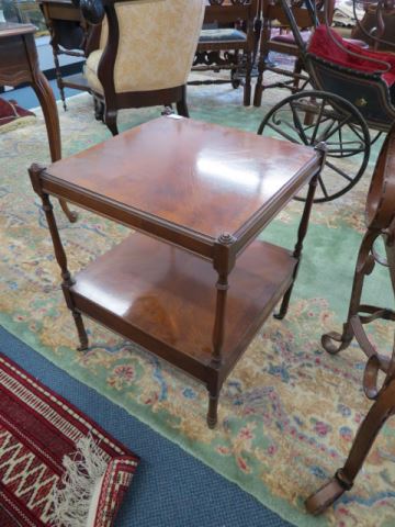 Appraisal: Antique Fruitwood Side Table lower shelf and drawer