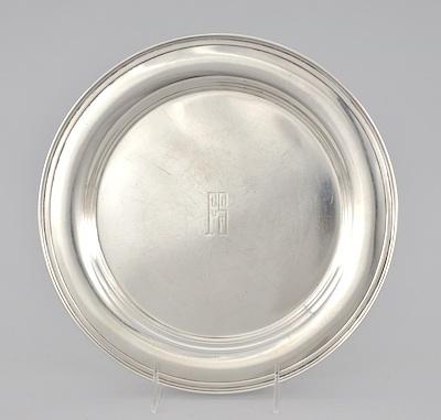 Appraisal: A Sterling Silver Tray From Tiffany Co The circular tray