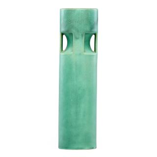 Appraisal: TECO Tall cylindrical buttressed vase WILLIAM D GATESTECOTall cylindrical buttressed