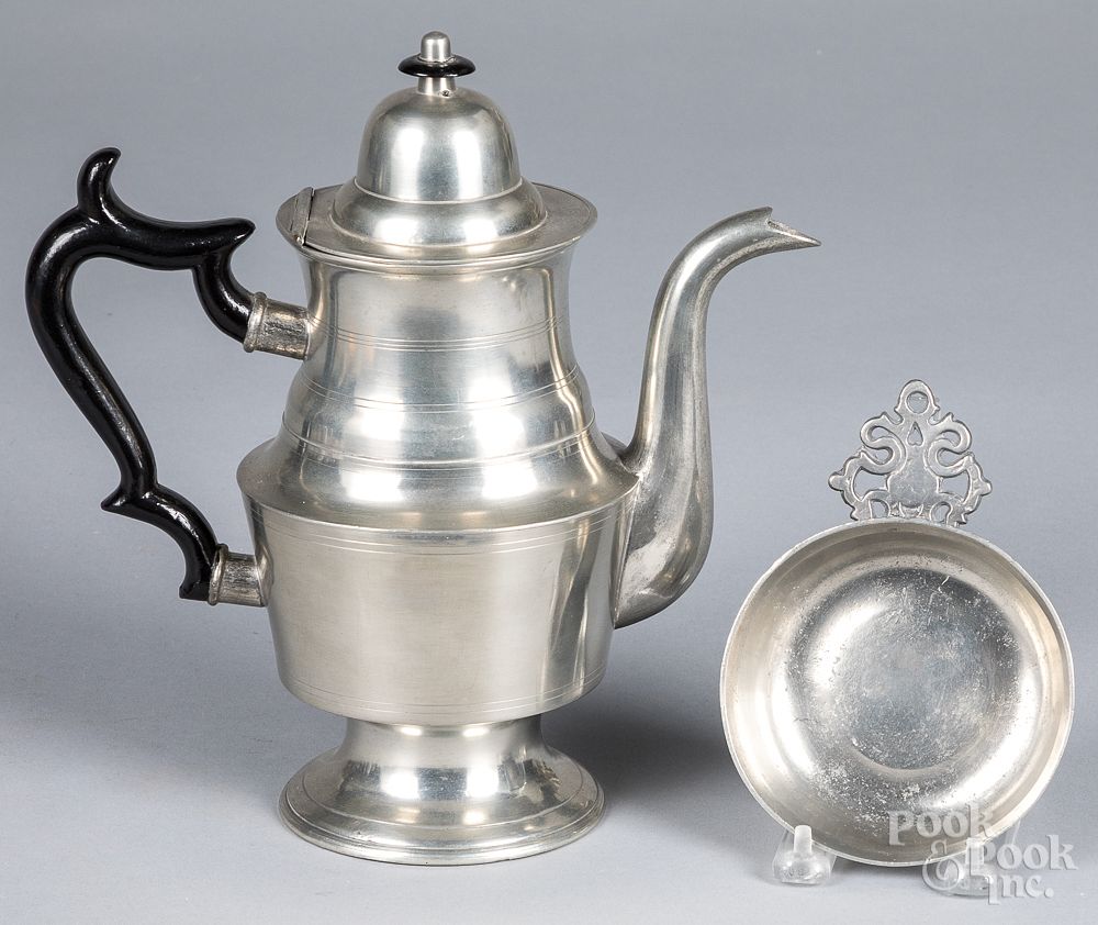 Appraisal: George Richardson pewter coffee pot George Richardson pewter coffee pot