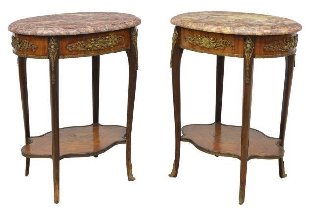 Appraisal: lot of French Louis XV style side tables early th