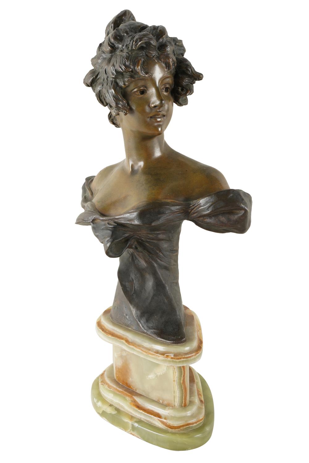 Appraisal: GEORGES VAN DER STRAETEN - BUST OF A YOUNG LADYsigned