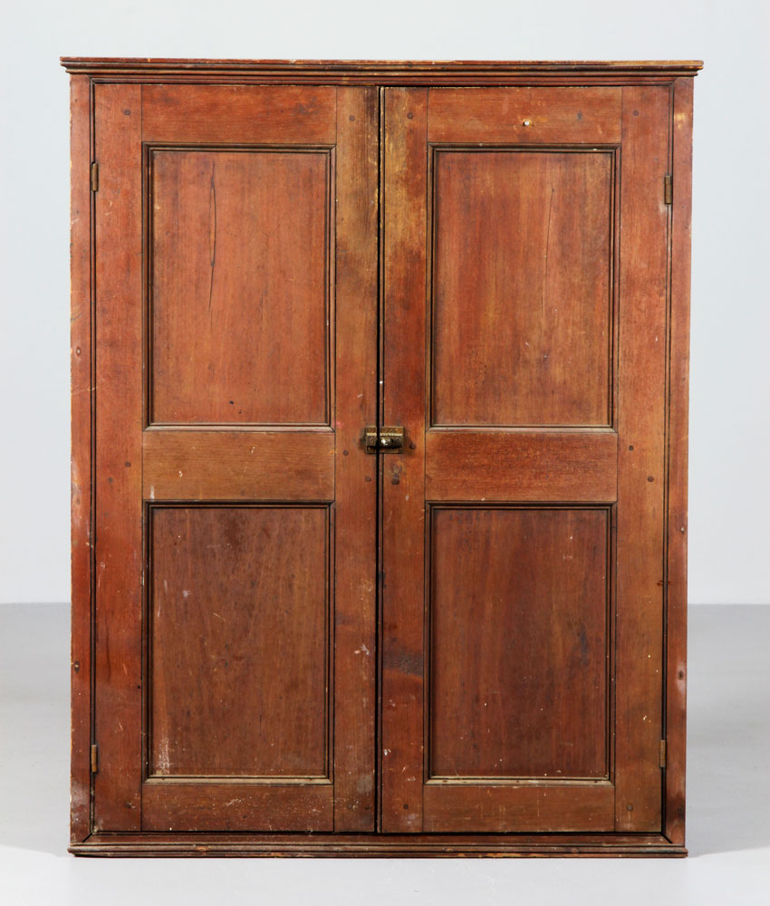 Appraisal: - Early American Painted Cupboard Early American two-door cupboard with