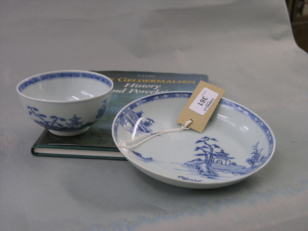 Appraisal: A Nanking saucer dish and slop bowl both painted with