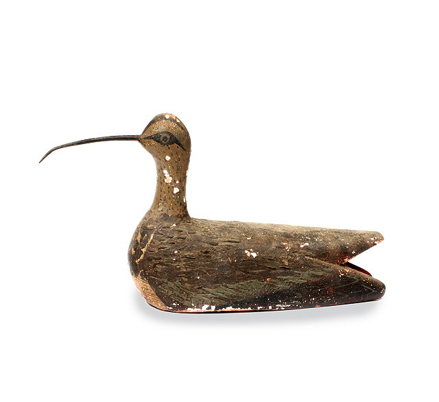 Appraisal: A TH CENTURY FRENCH PAINTED PINE DECOY WADING BIRD overall