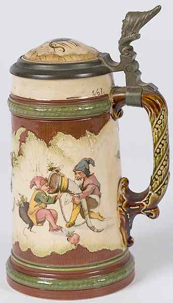 Appraisal: German Mettlach Beer Stein German a Villeroy Boch Mettlach Gnomes