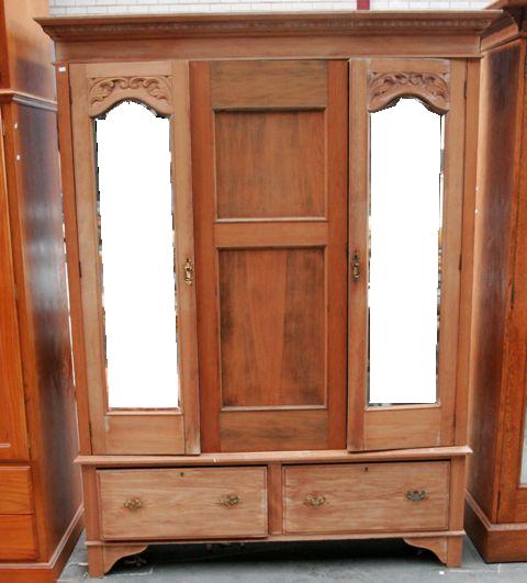 Appraisal: An early th Century stripped pine wardrobe cms wide x