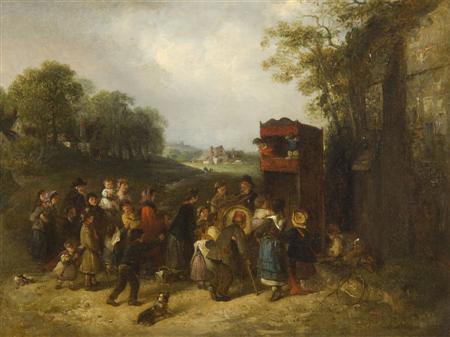 Appraisal: EDWARD ROBERT SMYTHE - THE PUNCH AND JUDY SHOW Oil