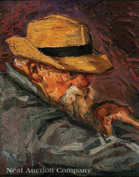 Appraisal: American School early th c Gentleman with a Hat oil