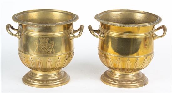 Appraisal: Sale Lot A Pair of Brass Urn-form Vases Florida