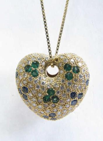 Appraisal: An K yellow gold puffed heart pendant with approximately ctw