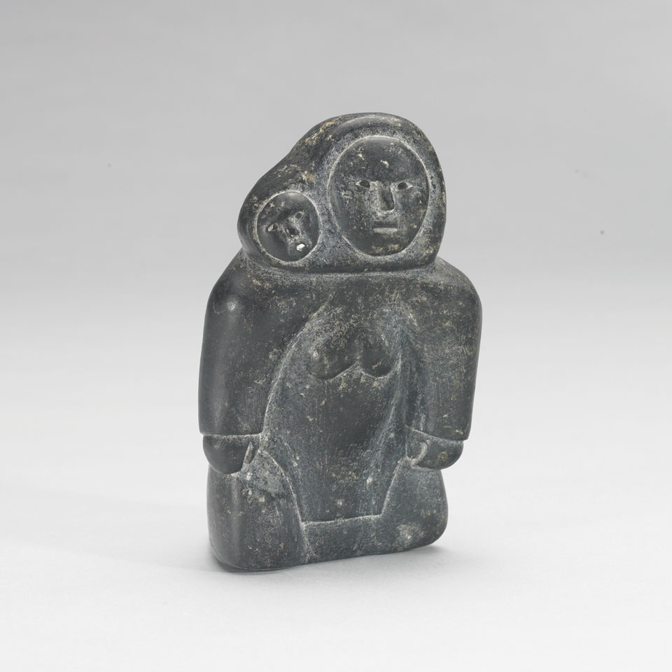 Appraisal: NIVIAXIE - E - Cape Dorset MOTHER WITH CHILD stone