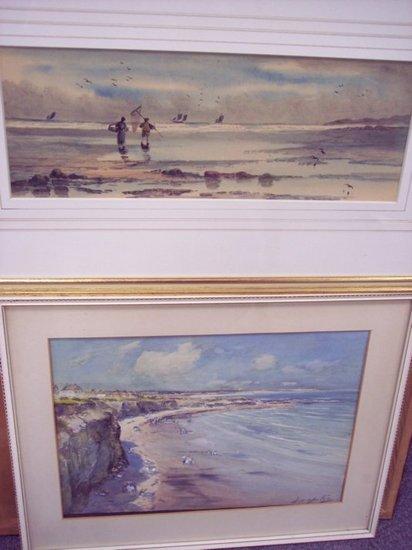 Appraisal: early th Century English SchoolCoastal Landscape with cliffs and figures