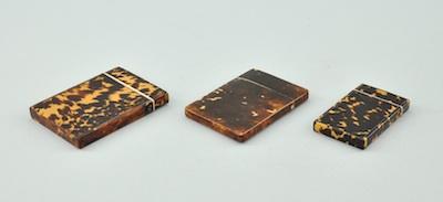 Appraisal: Three Antique Tortoise Shell Clad Card Cases Each in similar