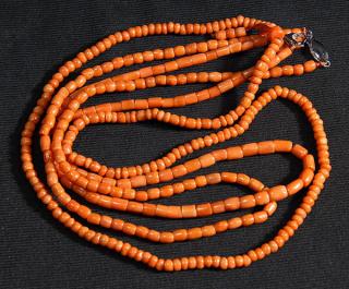 Appraisal: Chinese Coral Necklaces lot of Chinese coral necklaces two with