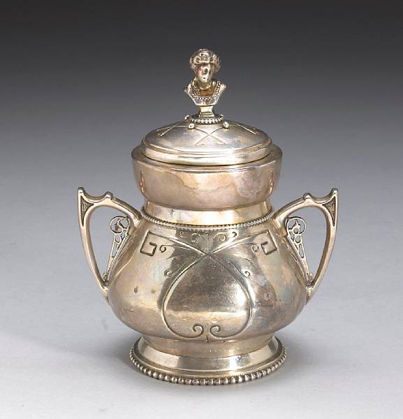 Appraisal: A sterling sugar bowl with coverWood amp Hughes New York