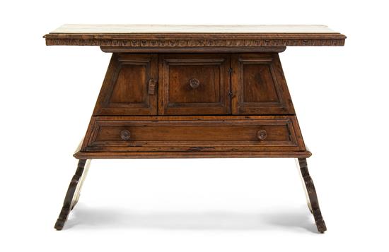 Appraisal: Sale Lot An Italian Walnut Side Table th th century