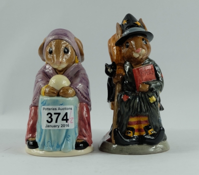 Appraisal: Royal Doulton Bunnykins toby jugs Fortune Teller D and Witching