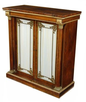 Appraisal: A French Empire rosewood and parcel gilt side cabinet with