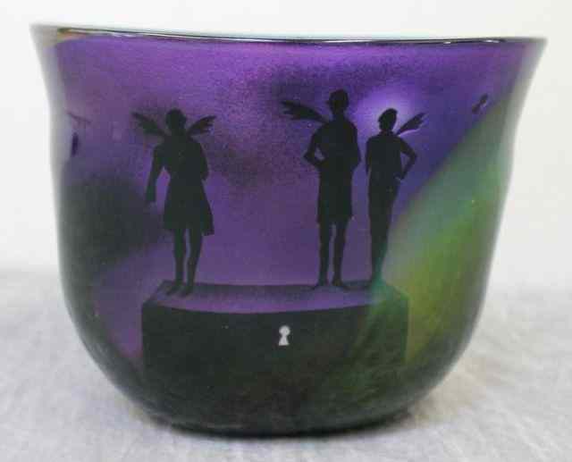 Appraisal: Bertil Vallien Vase with Figures Trunk Keyholeand Key Signed underneath