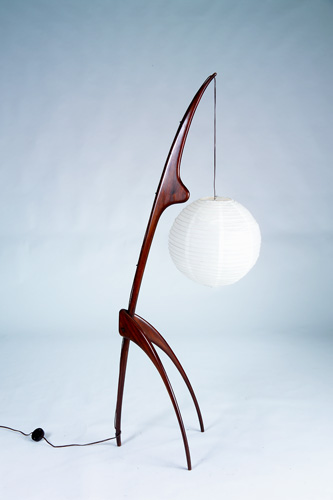 Appraisal: RISPAL France Floor lamp s with white spherical paper shade