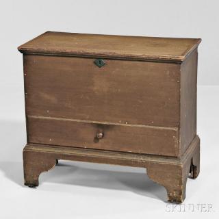 Appraisal: Shaker Brown-painted Pine One-drawer Chest Canterbury New Hampshire c -